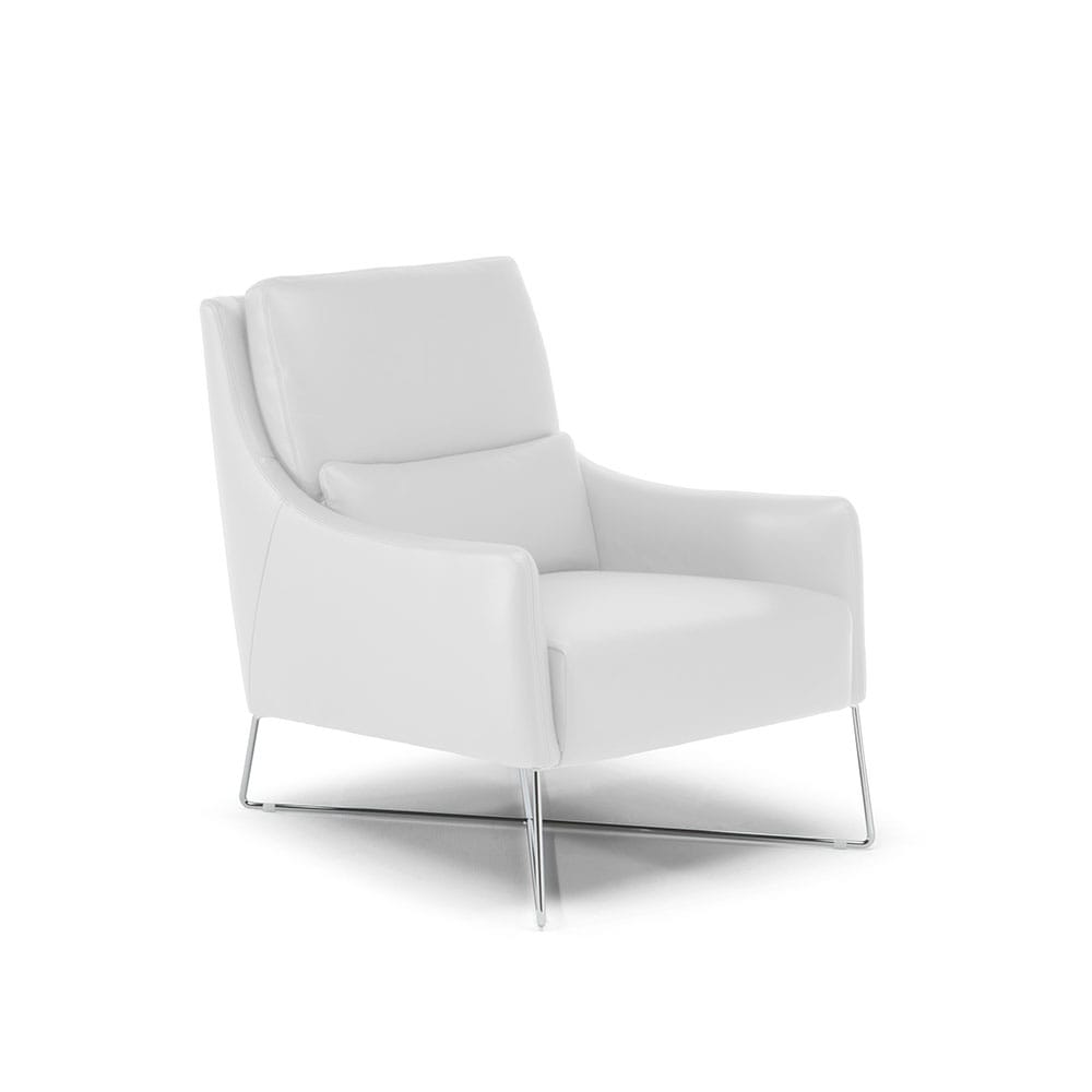 Natuzzi Italia Gloria-nojatuoli, valkoinen nahkaverhoilu