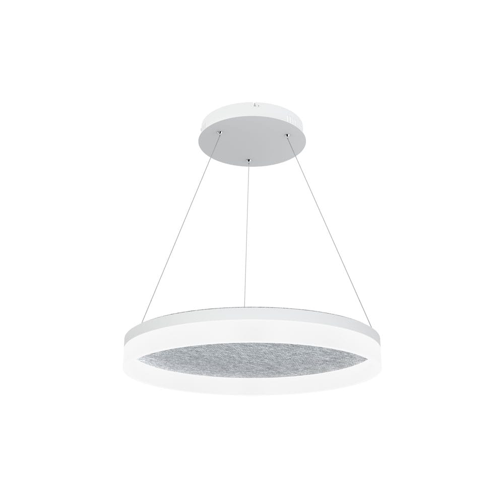 Valaisin Grönlund Acoustic Circulo -akustiikkavalaisin. Vaaleanharmaa akustiikkahuopa, halkaisija 60 cm.