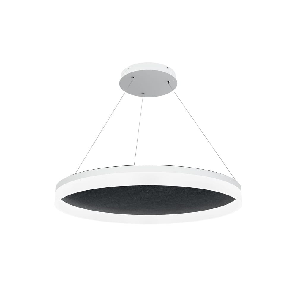 Valaisin Grönlund Acoustic Circulo -akustiikkavalaisin. Musta akustiikkahuopa, halkaisija 80 cm.