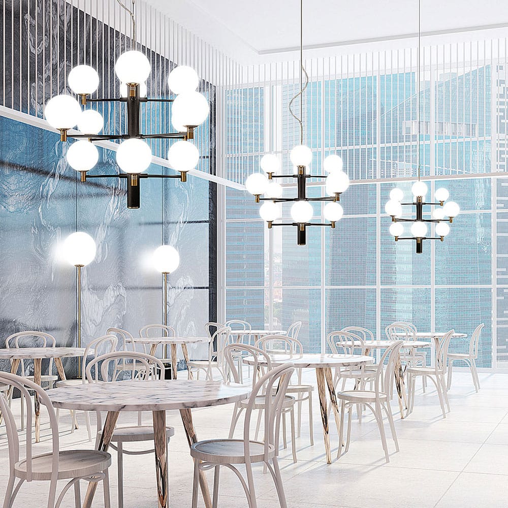 Valaisin Grönlund Jubileum-kattovalaisin, musta. Miljöökuva