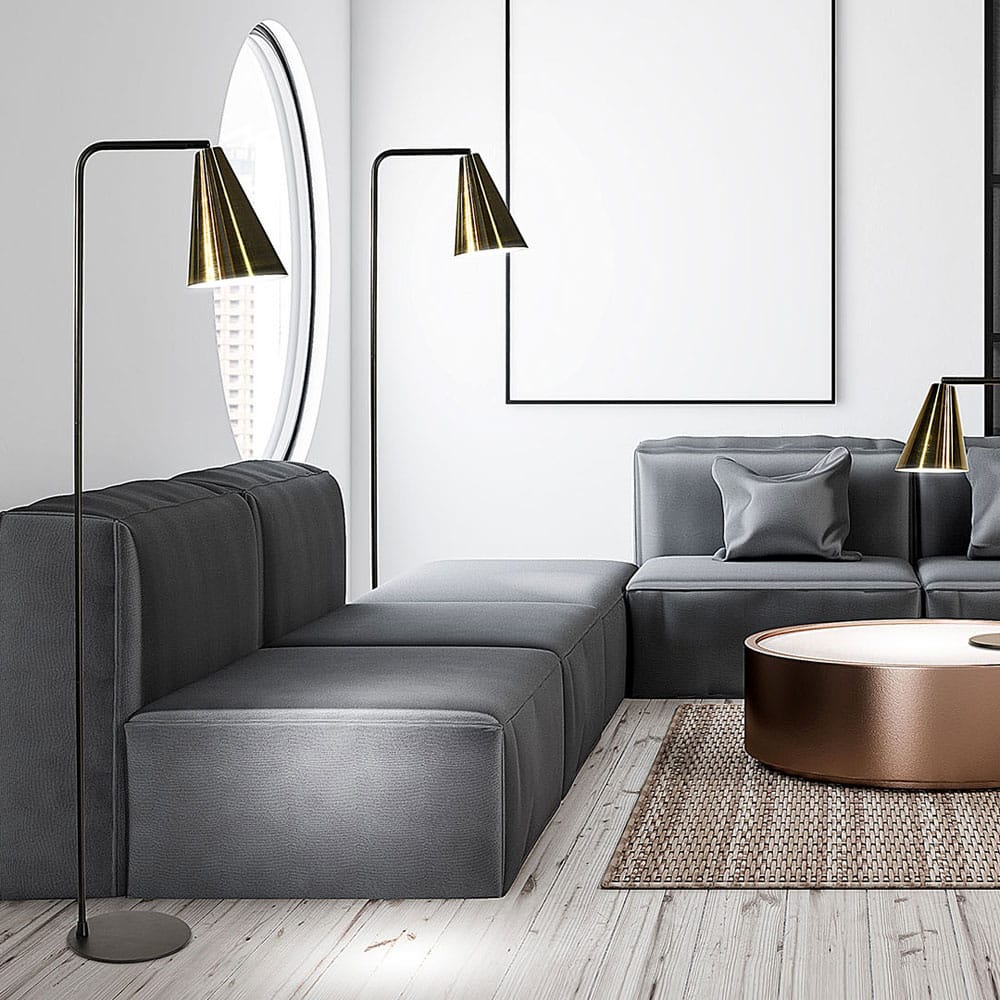 Valaisin Grönlund Vigo-lattiavalaisin. Miljöökuva.