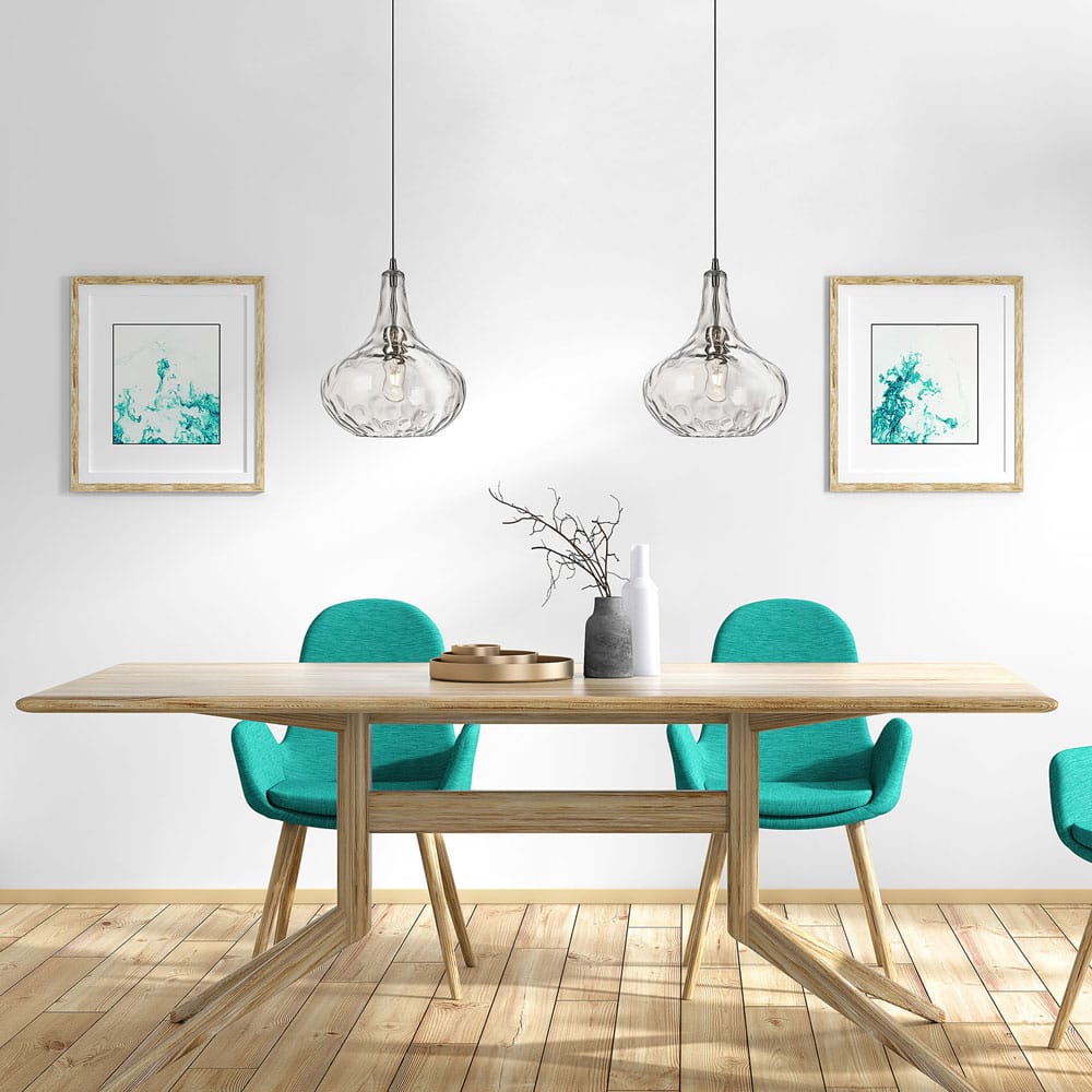 Valaisin Grönlund Meukow-riippuvalaisin, kirkas lasi. Miljöökuva.