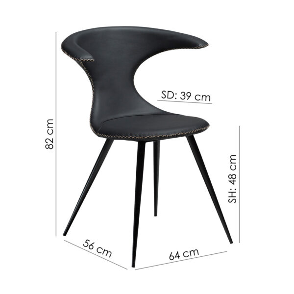 Dan-Form Flair-tuoli, mitat