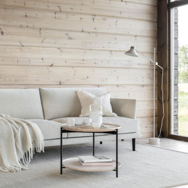 Shapes Leaf-sohva, vaalea beige kangasverhoilu