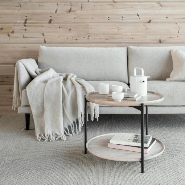 Shapes Leaf-sohva, vaalea beige kangasverhoilu