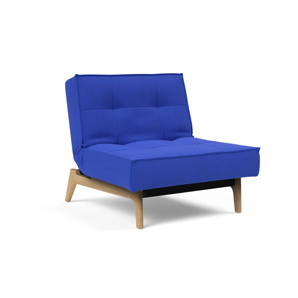 Innovation Living Splitback Eik -vuodetuoli, sininen 512 Elegance Ultramarine, tammirunko