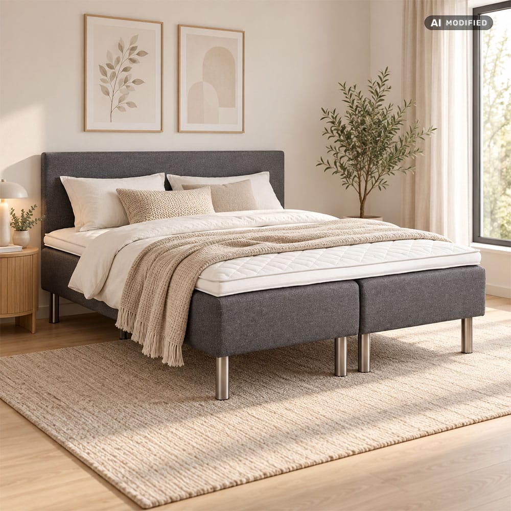 KruunuDesign Siesta Lux -parisänky. AI-modifioitu kuva.