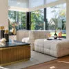 Richmond Interiors Merrol-nojatuoli ja rahi, Ironville-sohvapöytä