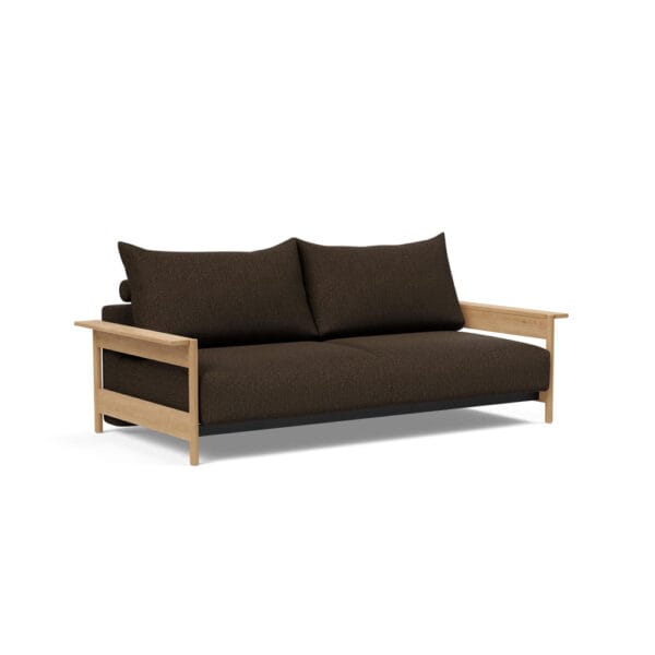 Innovation Living Malloy Wood -vuodesohva, tammijalat, ruskea kangasverhoilu 358 Taura Chocco