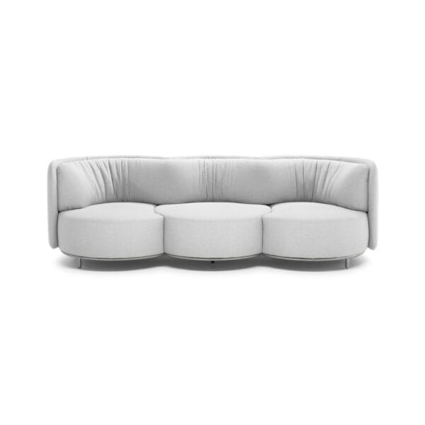Natuzzi Italia Wave-sohva vaaleanharmaalla Lagrange-kankaalla, 3-istuttava