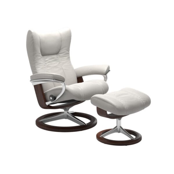 Stressless Wing-lepotuoli, valkoinen Cori-nahka