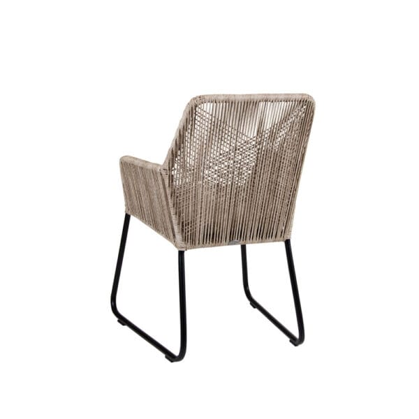 Brafab beige Midway-tuoli, vaalea polyrottinki, mustat metallijalat