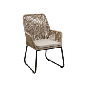 Brafab beige Midway-tuoli, vaalea polyrottinki, mustat metallijalat
