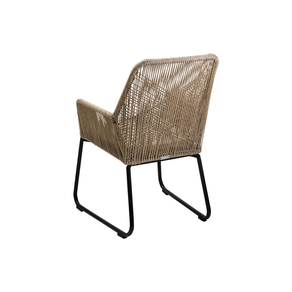 Brafab beige Midway-tuoli, vaalea polyrottinki, mustat metallijalat