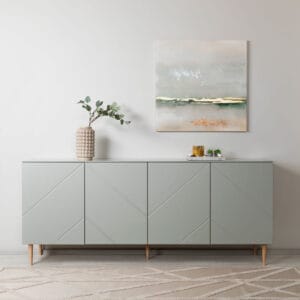 Hiipakka Vilja-senkki, oliivin vihreä, tammijalat, miljöökuva.