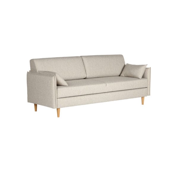 ByNiemi Rafael-vuodesohva, beige kangasverhoilu ja puujalat