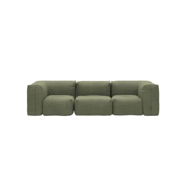 SACKit Soft Sofa, 3-istuttava ulkosohva, jossa on vihreä (olive) kangasverhoilu