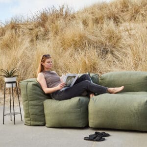 SackIT Soft Sofa -ulkosohva, 3-istuttava, vihreä (olive) kangasverhoilu