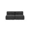 SACKit Soft Sofa, 2-istuttava käsinojaton ulkosohva, tummanharmaa (noir) kangas