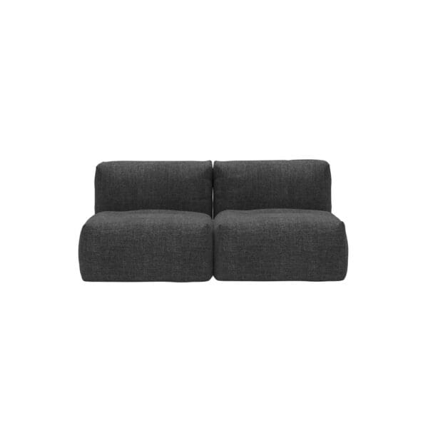 SACKit Soft Sofa, 2-istuttava käsinojaton ulkosohva, tummanharmaa (noir) kangas