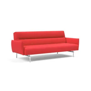 Innovation Living taitettava Jillis-vuodesohva käsinojilla, punainen Elegance Red -kangasverhoilu