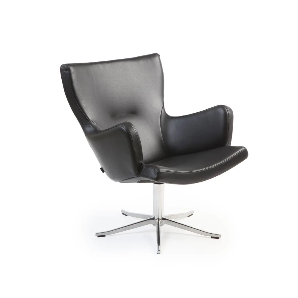 Conform Gyro-nojatuoli käsinojilla, musta nahka