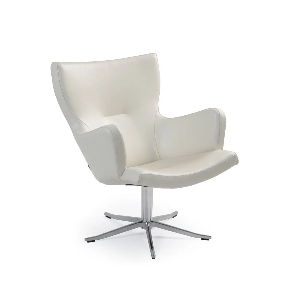 Conform Gyro-nojatuoli käsinojilla, valkoinen nahka