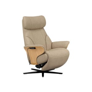 Stressless Adam-mekanismituoli kiinteällä jalkatuella, beige kangasverhoilu.