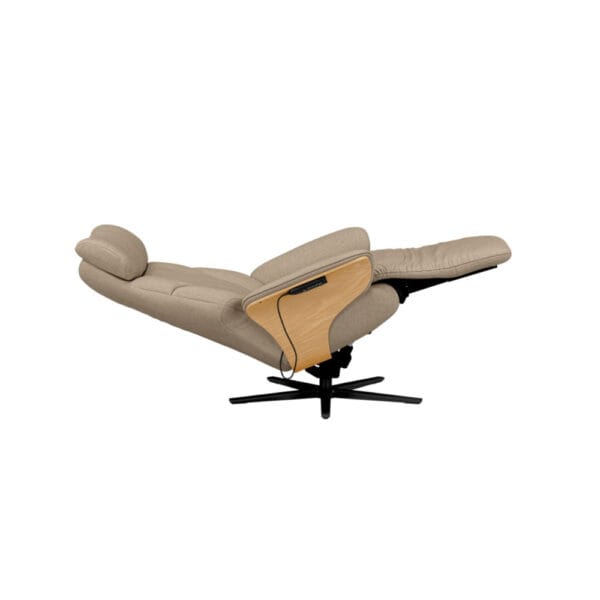 Stressless Adam-mekanismituoli kiinteällä jalkatuella, beige kangasverhoilu. Mekanismi.