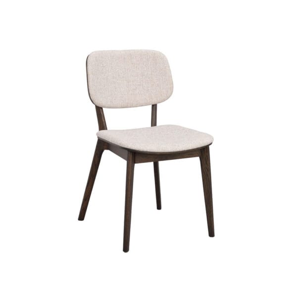 Rowico Barrett-tuoli, vaalea beige verhoilu, ruskea FSC-tammi