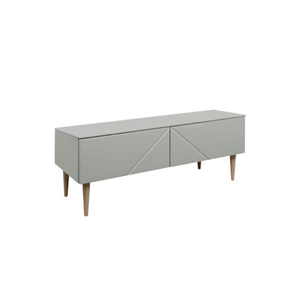 Hiipakka Vilja-tv-taso 100 x 40 cm, matala malli, oliivinvihreä / tammijalat