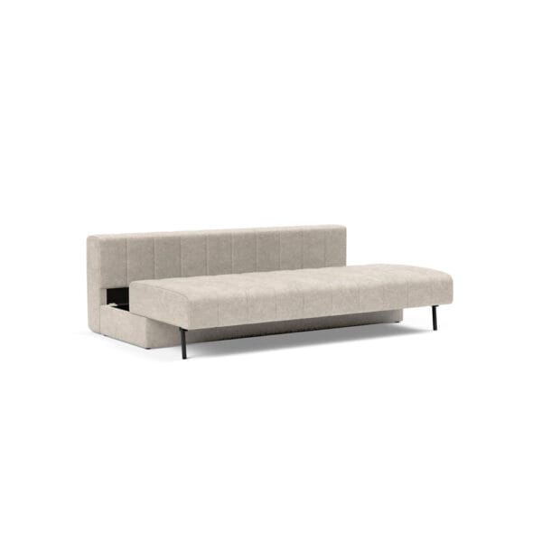 Innovation Living Akello-vuodesohva ilman käsinojia, vuodemekanismi. Vaalea Avella Sand 280 -kangasverhoilu.