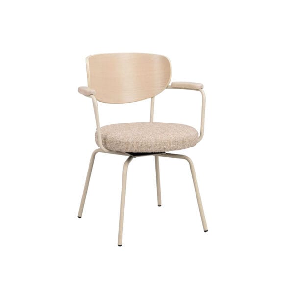 Rowico Merrick-käsinojatuoli puisella selkänojalla, beige runko