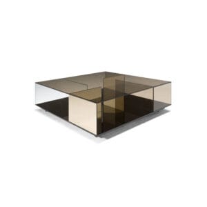Natuzzi Italia Labirinto-sohvapöytä 100 x 100 cm, pronssi lasi