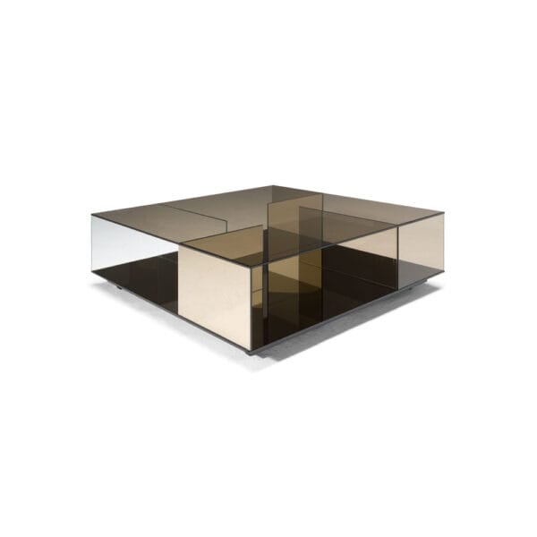 Natuzzi Italia Labirinto-sohvapöytä 100 x 100 cm, pronssi lasi