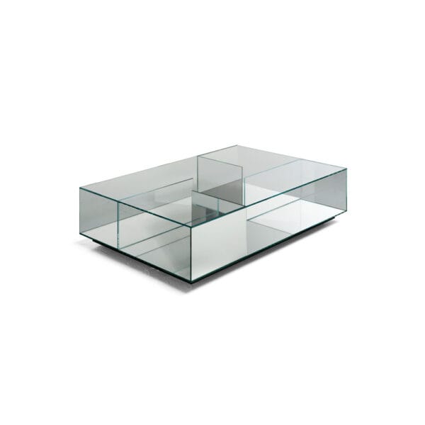 Natuzzi Italia Labirinto-sohvapöytä 85 x 125 cm, kirkas lasi