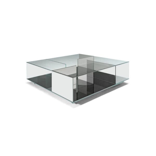 Natuzzi Italia Labirinto-sohvapöytä 100 x 100 cm, kirkas lasi
