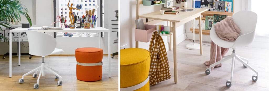 Artikkelikuva | Connubia Academy-työtuoli. Värikäs miljöökuva.