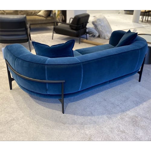 Natuzzi Italia Oblo-sohva, sininen sametti, outlet Vantaa