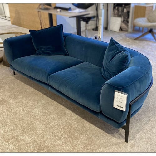 Natuzzi Italia Oblo-sohva, sininen sametti, outlet Vantaa