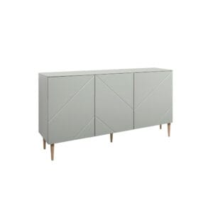 Hiipakka Vilja-senkki V3.1. Kolme kaappia. 150 cm. Oliivin vihreä, tammijalat.