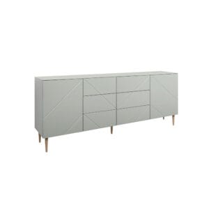 Hiipakka Vilja-senkki V4.2, vihreä oliivi, tammijalat, leveys 200 cm