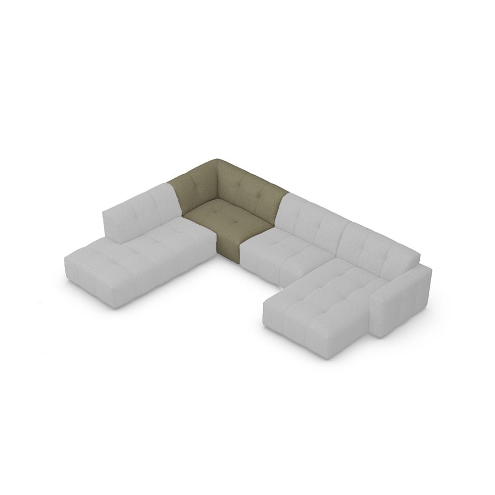 Furninova Chess-moduulisohva, vihreä Marsel Light Green. Kulmaosa oikea.