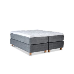 Dorbien Nature-jenkkisänky, harmaa kangasverhoilu, tammijalat