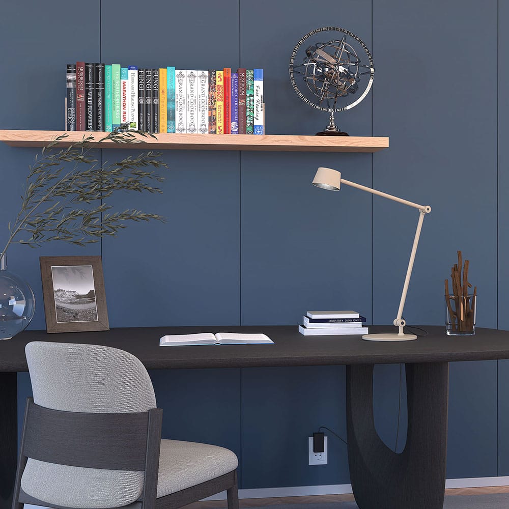 Valaisin Grönlund Link-pöytävalaisin khaki. Miljöökuva.