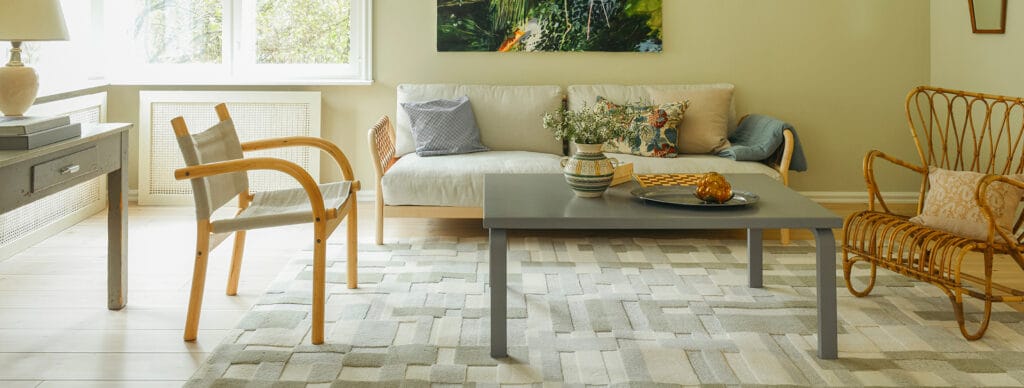 Artikkelikuva | VM Carpet Domino-matto, vihreä. Miljöökuva.