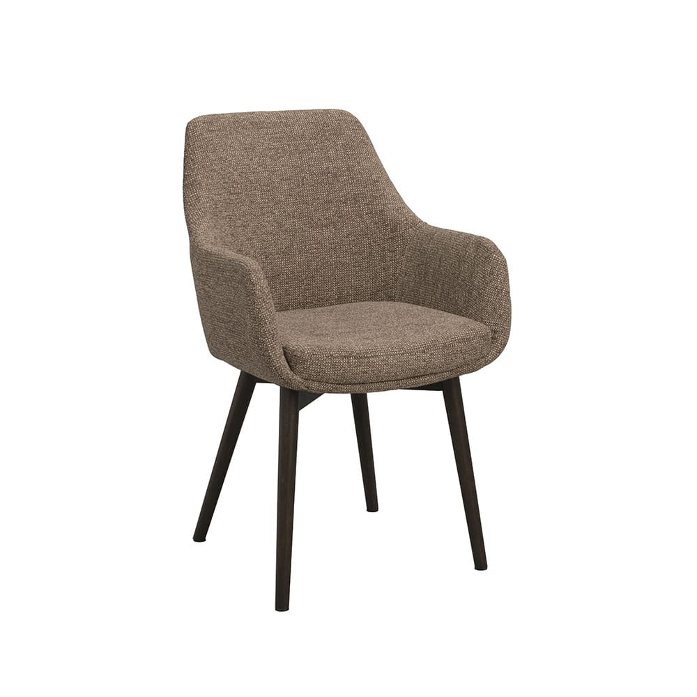 Rowico Denley-käsinojatuoli, tumma beige / tummanruskea