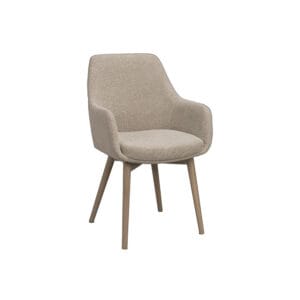 Rowico Densley-käsinojatuoli, vaalea beige /valkopesty tammi