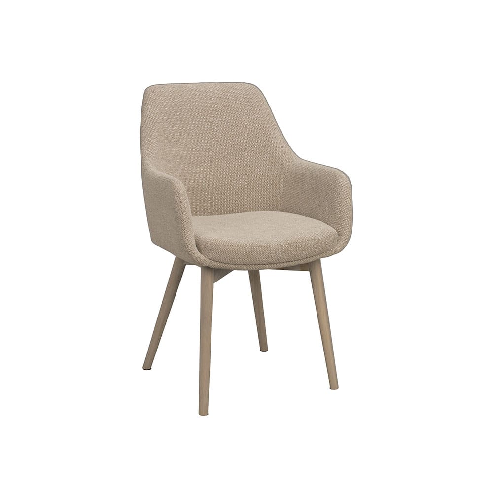 Rowico Denley-käsinojatuoli, vaalea beige / valkopesty