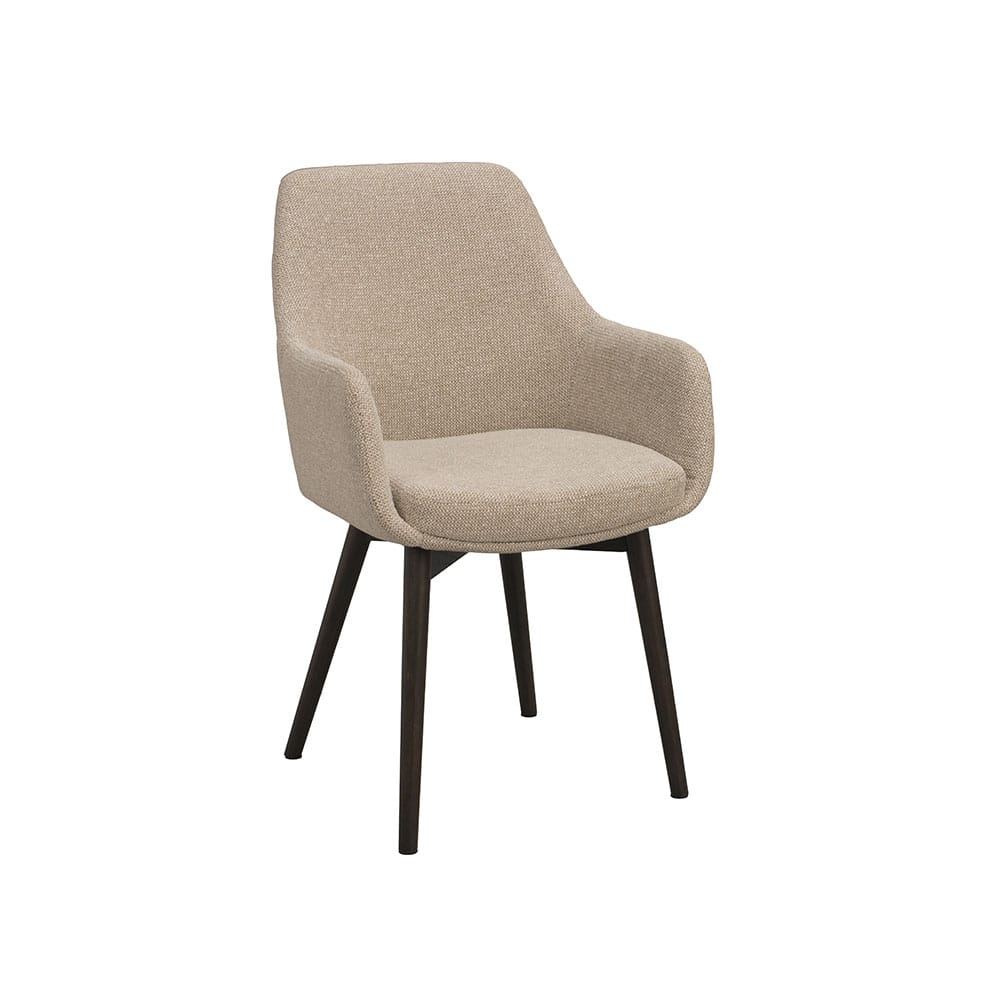 Rowico Denley-käsinojatuoli, vaalea beige / tummanruskea